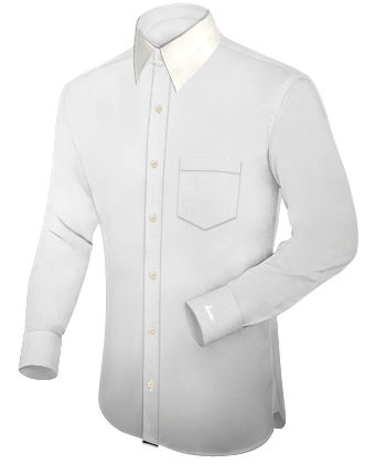 European Style French Cuff Shirts with French Collar 1 Button