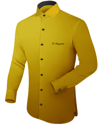 Mens Dress Shirts With Longer Shirt Tails with Italian Collar 1 Button