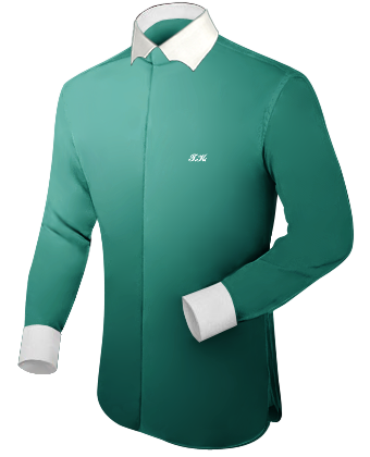 Mens Dess Shirt With White Cuff And White Collar with English Collar
