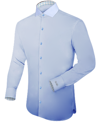 Men Short Sleeved Shirt with Italian Collar 1 Button