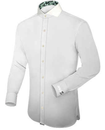 Mens Silver Shirts with Cut Away 1 Button