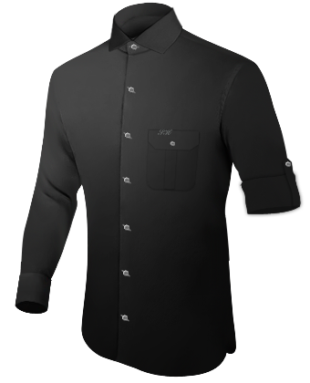Mens Work Shirts with Italian Collar 1 Button