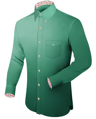 Dress Shirt Narrow Point Collar with Hidden Button
