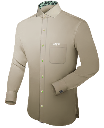 Black And Gold Mens Shirts with Italian Collar 2 Button