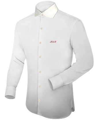 Stiff Collar Shirt with English Collar
