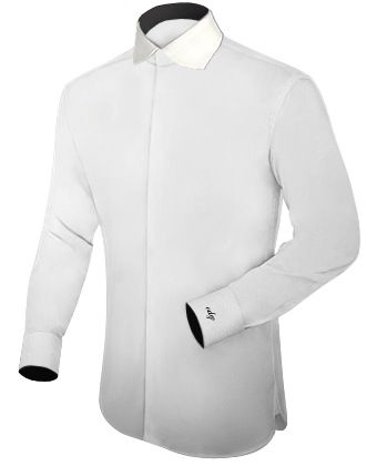Ivory Wedding Shirt with English Collar
