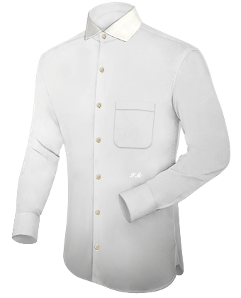 Mens Light Mint Shirt with Italian Collar 1 Button
