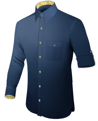 Shirts For Men Double Collar with French Collar 2 Button
