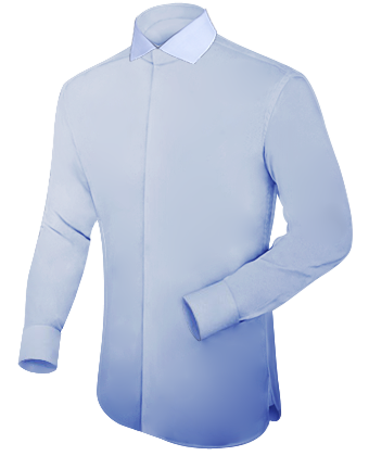 Double Cuff Mens Shirts with Italian Collar 1 Button