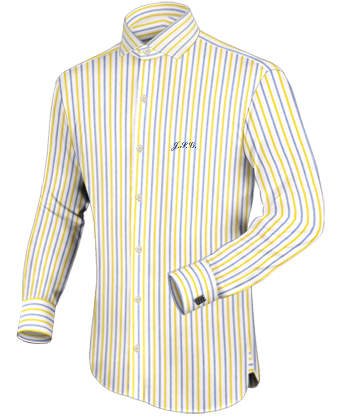 White Silk Shirt with Italian Collar 1 Button