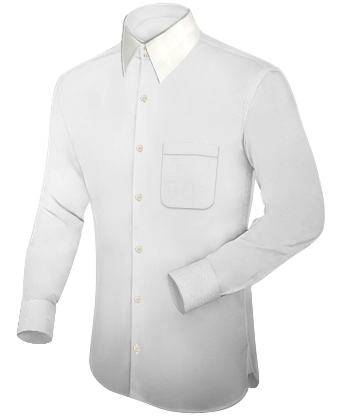 Vietnamese Men Shirt Tailor with French Collar 2 Button