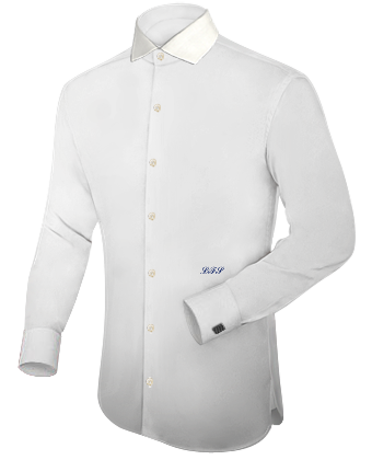 Mens Collarless Dress Shirt with Italian Collar 1 Button