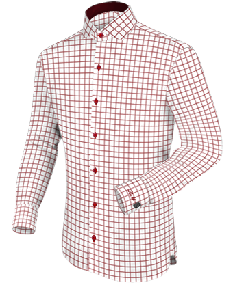 Mens Italian White Long V Neck Shirts with Italian Collar 1 Button