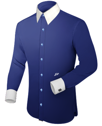 Mens 2 Button Collar Shirts with French Collar 1 Button