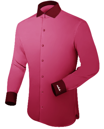 Colored Dress Shirts With White Collar with Italian Collar 2 Button