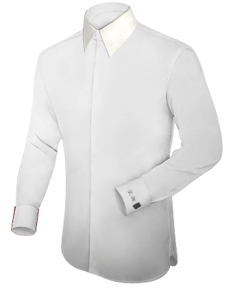 High Collar Shirts Men with French Collar 1 Button