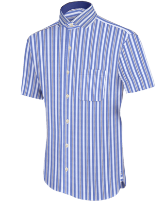 Twill Shirt with Italian Collar 1 Button
