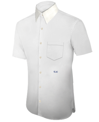 Black Double Cuff Shirt with French Collar 1 Button