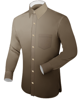 Shirts With Cufflink Holes with French Collar 1 Button