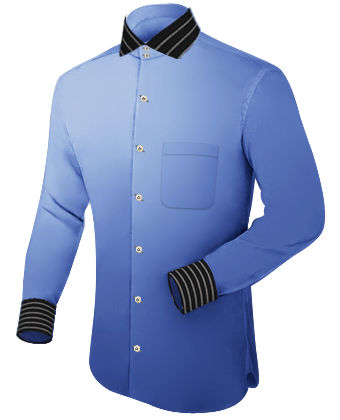 Italian Shirt With Different Coloured Buttons with Italian Collar 2 Button