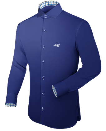 Mens Black Shirt With White Collar And Cuffs with Italian Collar 2 Button