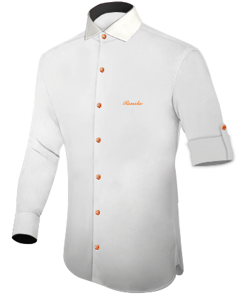 Mens Short Sleeve Cuffed Shirts with Italian Collar 1 Button