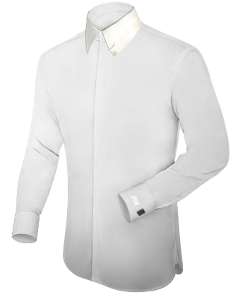 Unusual Formal Shirt with Hidden Button