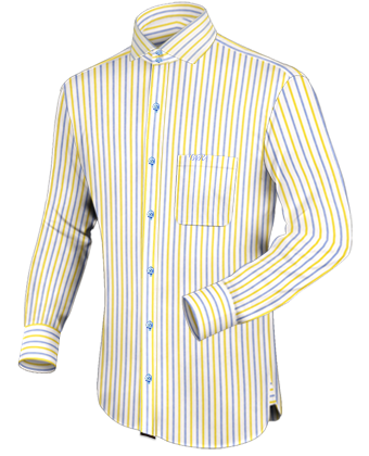 Shirts For Men With Broad Shoulders with Italian Collar 2 Button