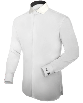 Mens Pin Collar Shirts with Italian Collar 2 Button