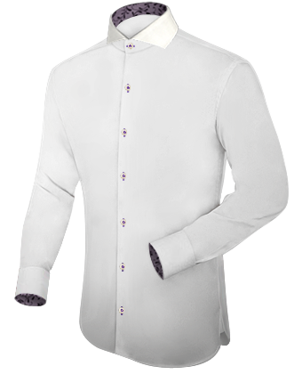 Collarless Dress Shirts with Cut Away 1 Button