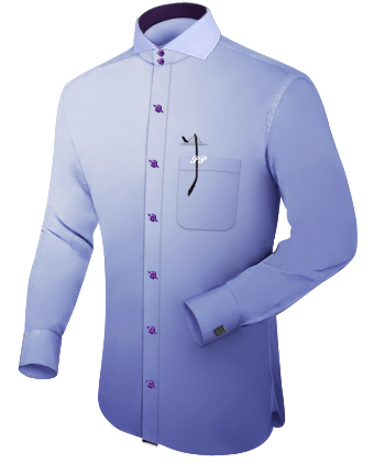 Dress Shirts For Men 19 Inch Collar with Cut Away 2 Button