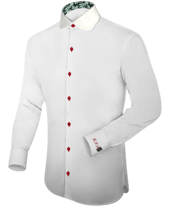 Formal Collarless Shirt with English Collar