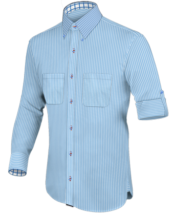 Snap Tab Collar French Cuff with Button Down