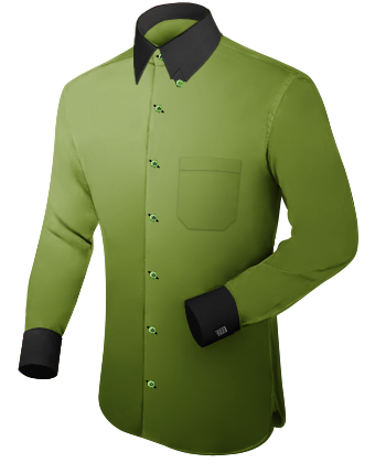 White Double Cuff Shirt with Hidden Button