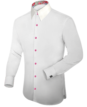 White Shirt With Red Buttons