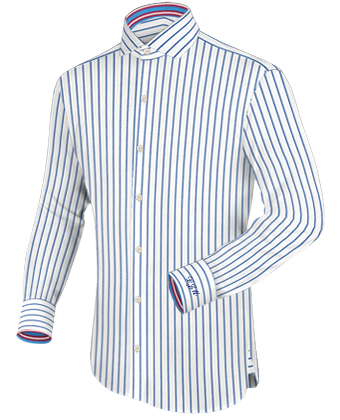 Loud Party Stripped Shirts For Men with Italian Collar 1 Button