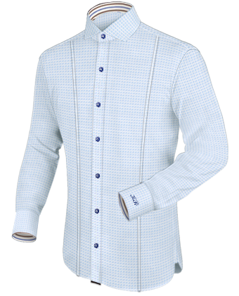 Dress Shirt Tri Tab Vent with Italian Collar 1 Button
