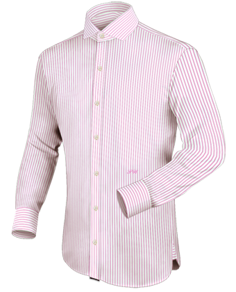 Slim Fit Dress Shirts with Italian Collar 1 Button