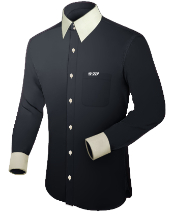 Mens Cut Back Collar Shirt And Ties with French Collar 2 Button