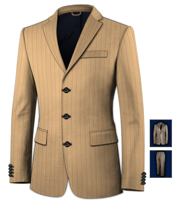 Cotton Suits For Men Surrey with 3 Buttons, Single Breasted