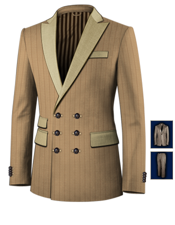 Online Tailored Suits with 6 Buttons, Double Breasted (3 To Close)