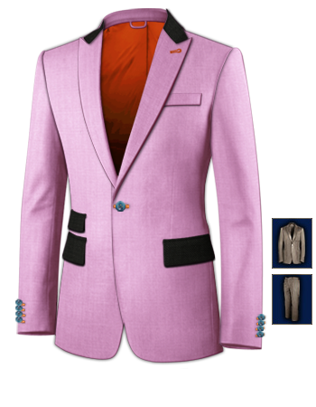 3 Piece Suits with 1 Button, Single Breasted