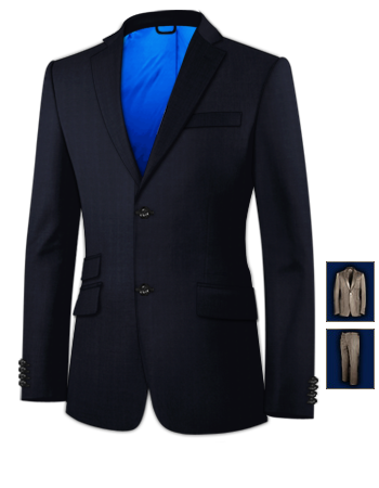 Dark Grey Suits with 2 Buttons, Single Breasted