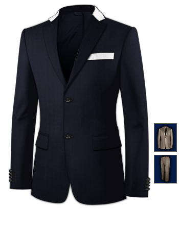 Suits For Small Men with 2 Buttons, Single Breasted