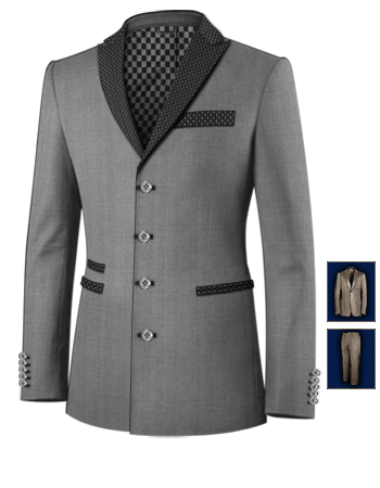 Mens Suits Birmingham with 4 Buttons, Single Breasted
