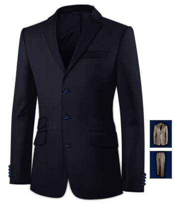 Mens Cream Suits with 3 Buttons, Single Breasted