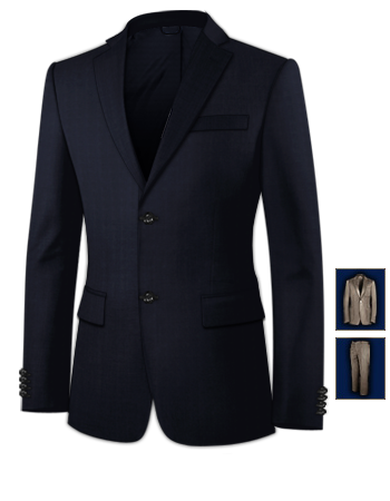 Grey Swallowtail Suit with 2 Buttons, Single Breasted