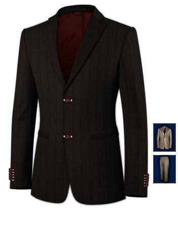 Chinese Collar Suits For Men with 2 Buttons, Single Breasted