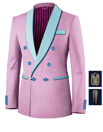 Dinner Suit Tuxedos with 6 Buttons, Double Breasted (1 To Close)