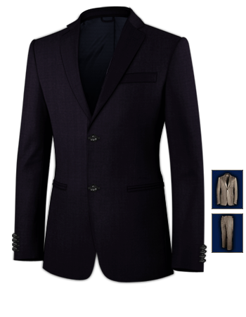 Mens Classic Suits Clothes with 2 Buttons, Single Breasted